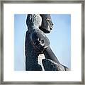 Stone Sculpture Of Two Women Framed Print