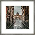Storm And History - View Of Castel Sant'angelo In Rome Framed Print