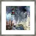 Storm At Point Atkinson Lighthouse Framed Print