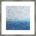 Stormy Horizon Coastal Abstract In Blue And White Framed Print