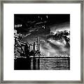 Stormy Night Black And White Framed Print
