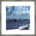 Stormy Seas With Rowboats Framed Print
