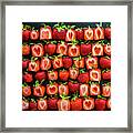 Strawberry Red Squares Framed Print