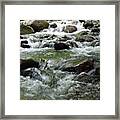 Stream With Flowing Water Over Rocks Framed Print