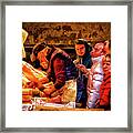 Street Butcher In Catania, Sicily Framed Print