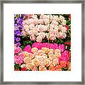 Street Market In Osaka, Japan. Closeup Showing An Array Of Bouquets In Various Colours And Varieties At At Flower Stall. Framed Print