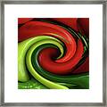 Stretching Peppers Framed Print