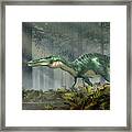 Suchomimus In A Sunlit Forest Framed Print