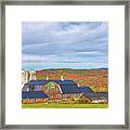 Sugar Hill Farm And Fall Foliage In The New Hampshire White Mountains Framed Print