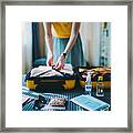 Suitcase Packing For Travel, Covid-19 Framed Print