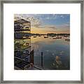 Summer Sunrise At Friendship Harbor Framed Print