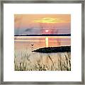 Summer Sunset At Jamestown Beach Framed Print