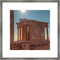 Sun Over Athena Nike Temple Framed Print