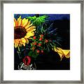 Sunflower And Calla Lilies Framed Print