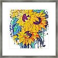 Sunflower Splash Framed Print