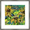 Sunflowers By The Sea Framed Print