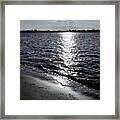 Sunlight Reflection On The Delaware River Framed Print