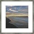 Sunrise At Holden Beach Pier  6549 Framed Print