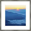 Sunrise At Mount Kiltepan In Sagada Framed Print
