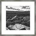 Sunrise At The Edge Of The Yellow Rock Trail - Black And White Framed Print