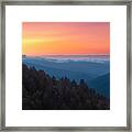 Sunrise At The Great Smokey Mountains Framed Print
