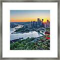 Sunrise Over Downtown Pittsburgh Framed Print