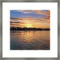 Sunrise Over The Naples Pier - Fishing Early In Paradise Framed Print