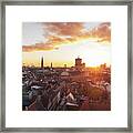 Sunset Above Copenhagen Framed Print
