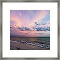 Sunset Afterglow On The Beach Framed Print