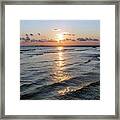 Sunset And Waves, Pensacola Pass Framed Print