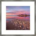 Sunset At A Favorite Spot On The Great Salt Lake Framed Print