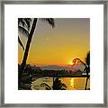 Sunset At Dolphin Cove Inn, Manzanillo, Mexico Framed Print