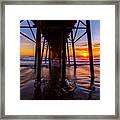 Sunset At Oceanside Pier Framed Print