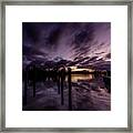 Sunset At The Dock Framed Print