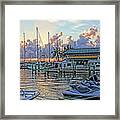 Sunset At The Marina Framed Print