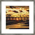 Sunset At The Pensacola Beach Fishing Pier Framed Print