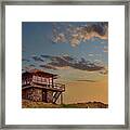 Sunset At The Tower Framed Print