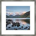 Sunset At Wastwater, Lake District, England, Uk Framed Print