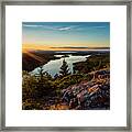 Sunset Beech Mountain, Acadia Np Framed Print