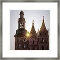 Sunset Between The Towers Framed Print
