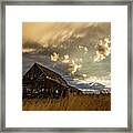 Sunset Flare At Mapleton Barn Framed Print