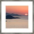 Sunset In The Aegean Sea Framed Print