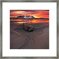 Sunset Madness In Steinsvika Framed Print