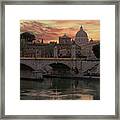Sunset On The Tiber Framed Print
