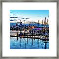 Sunset Over A Harbor In Victoria British Columbia Framed Print