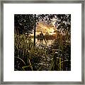 Sunset Over Brisbane River Framed Print