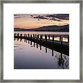 Sunset Over Coniston Water In The Lake District Framed Print