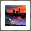 Sunset Over The Falls Framed Print