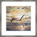 Sunset Over The Sea Framed Print