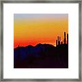 Sunset Over Tucson Arizona Framed Print